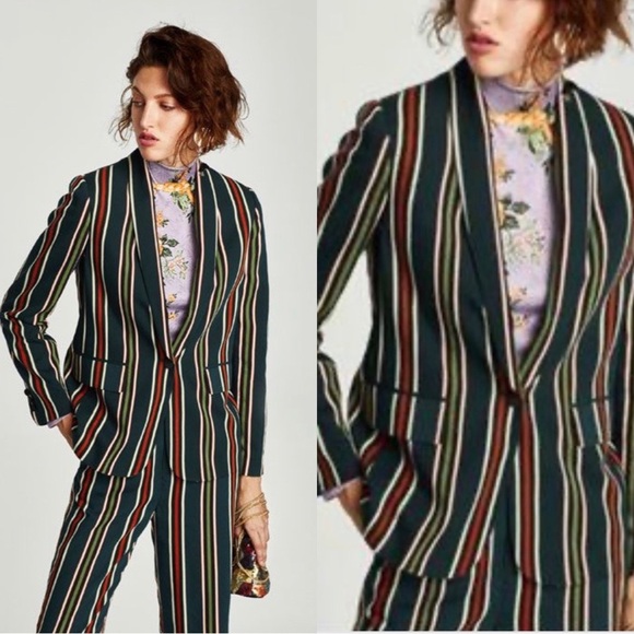 Zara Jackets & Blazers - Zara Multicolor Striped Blazer